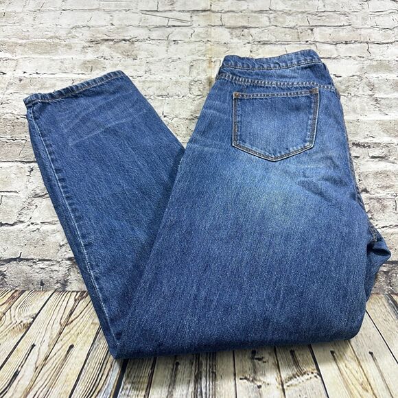 Gianni Bini Jeans‎ Womens Large Blue Distressed Straight Fit Denim Pants - Picture 9 of 14